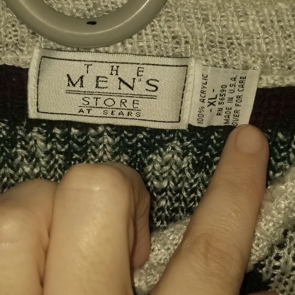 Vintage, The Mens Store At Sears, XLarge Multicolored, Sweater Crewneck - Picture 3 of 3